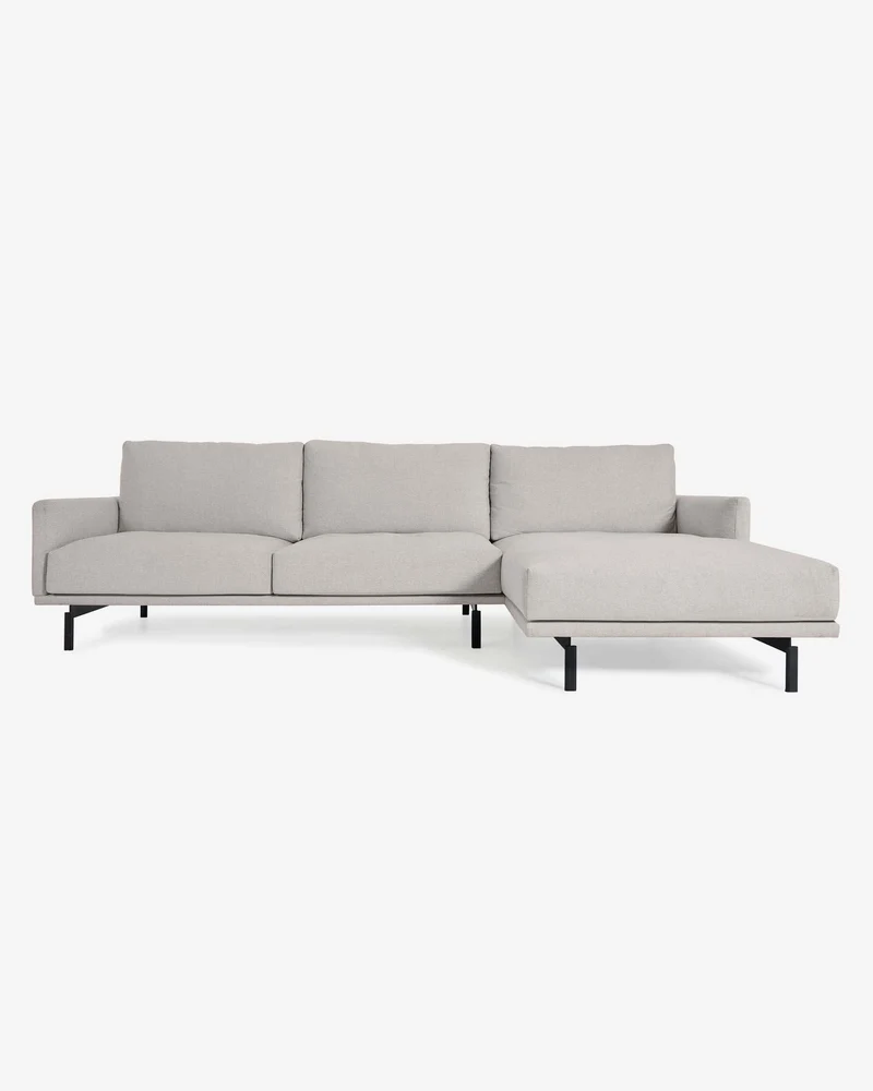 Divano Galene 3 posti con chaise longue beige 254 cm x 166cm