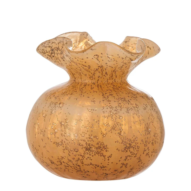 Vaas glas oranje Thebe 12cm