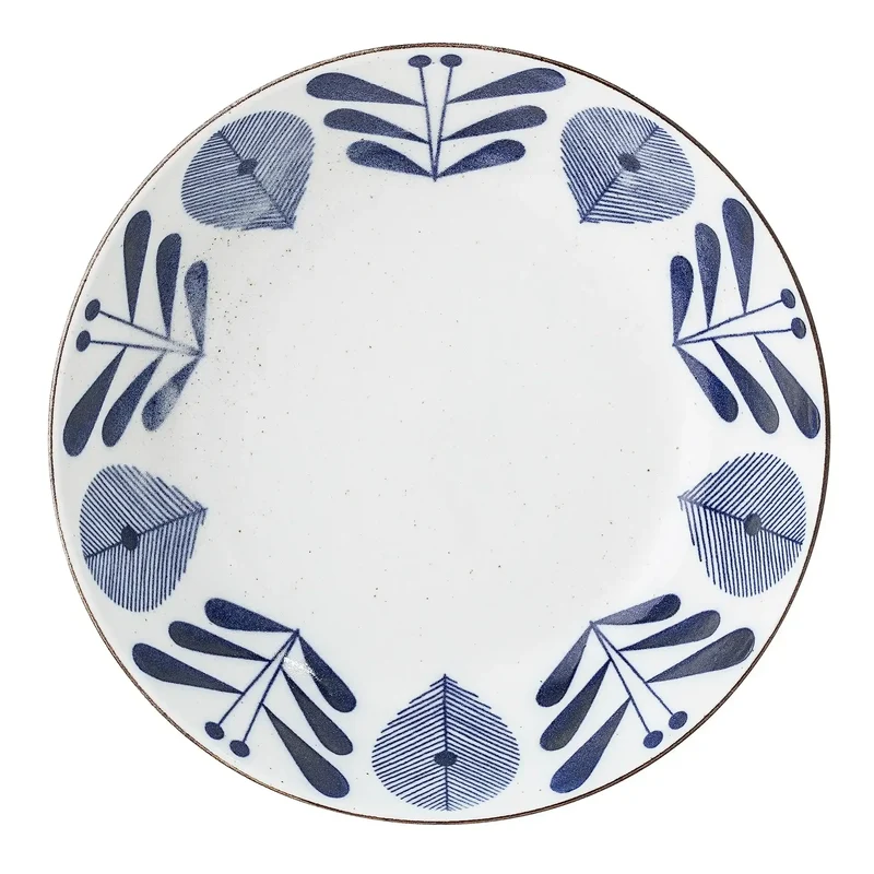 Diep bord porselein blauw Camellia 21cm