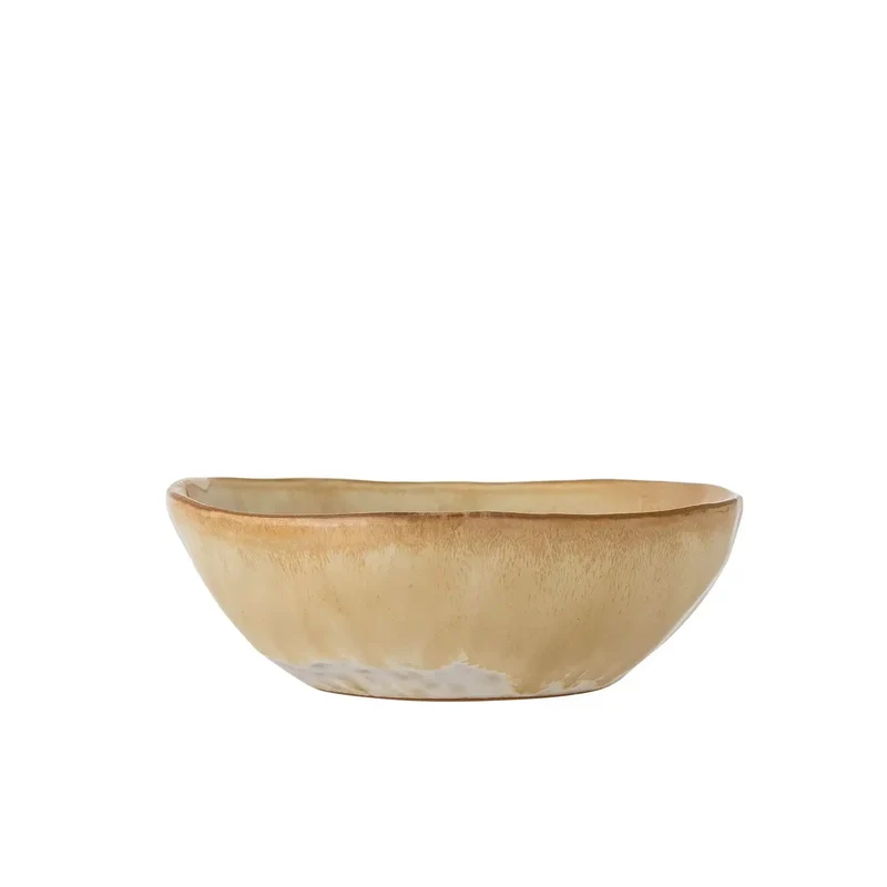 Schaal aardewerk beige nara 13cm