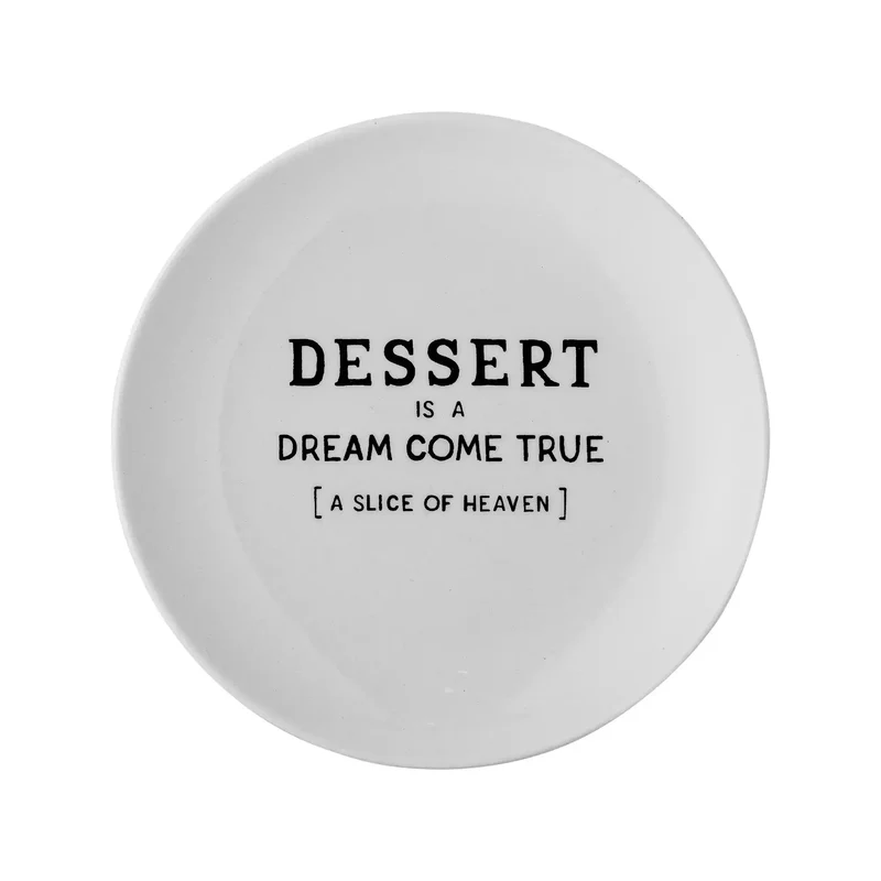 Dessertbord aardewerk wit Wendy 15cm