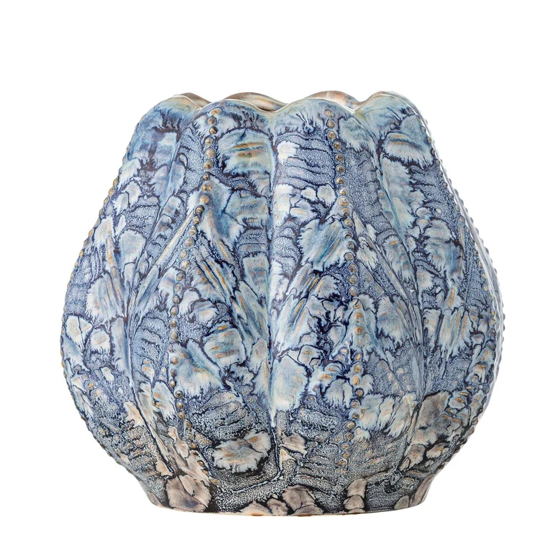 Vaas aardewerk blauw Hetty 20cm