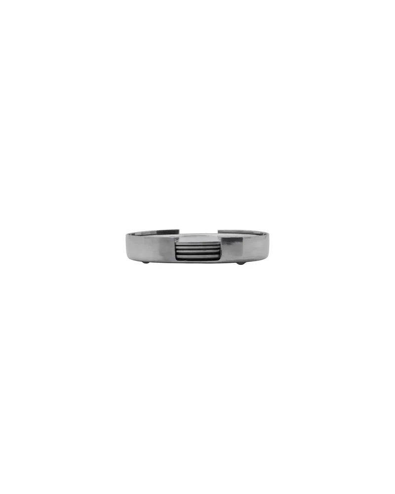 Onderzetters zilver met houder - 4 stuks