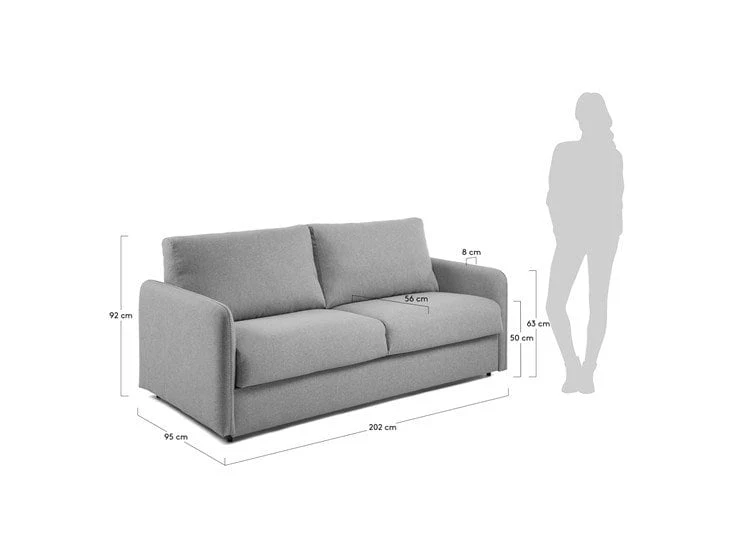 Divano letto EASY in tessuto poliuretano 95x220cm (materasso 160cm)