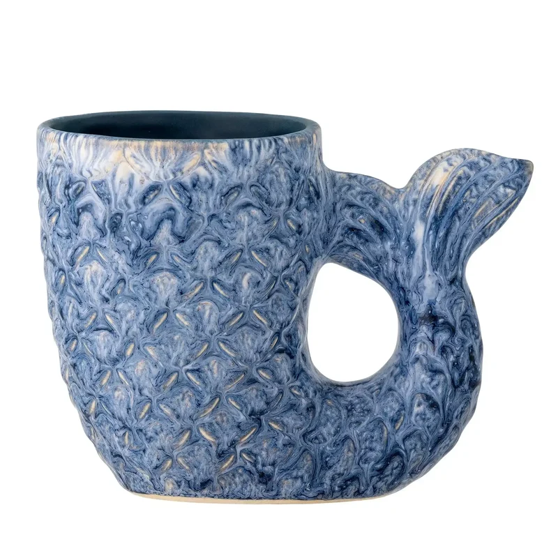 Vaas aardewerk blauw Ariella 15cm
