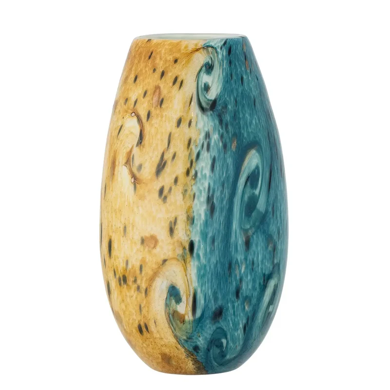 Vaas glas blauw kalian 30cm