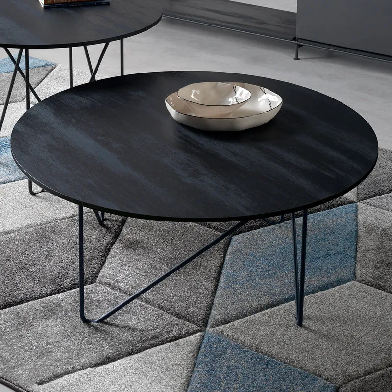 Shape Round Coffee Table 0/231 Top Sahara Black by Pezzani