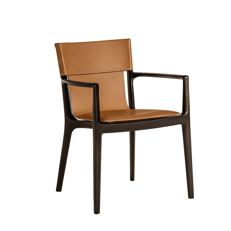 Leather Dining Chair ISADORA by Roberto Lazzeroni for Poltrona Frau