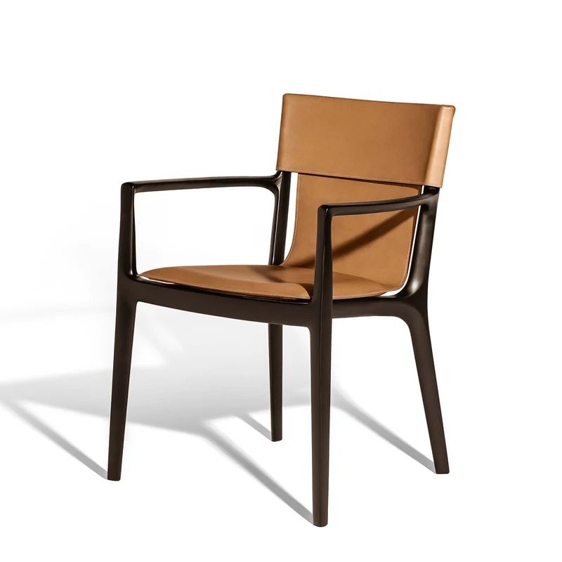 Leather Dining Chair ISADORA by Roberto Lazzeroni for Poltrona Frau