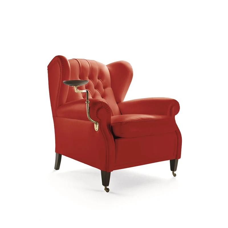 Leather Wingback Armchair 1919 by Renzo Frau for Poltrona Frau