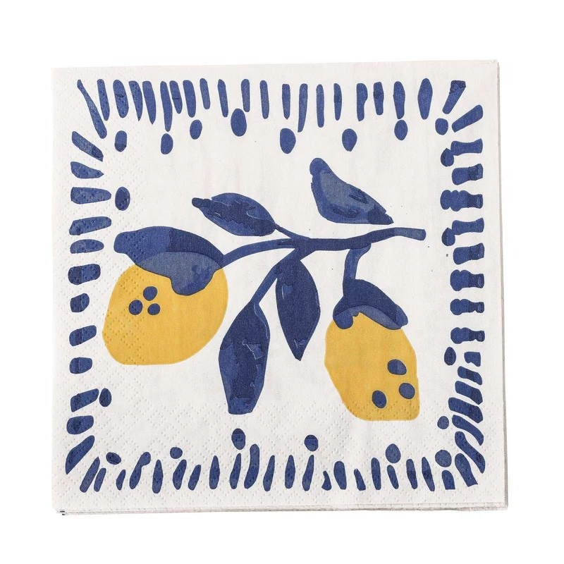Servetten papier blauw Maxima set van 12