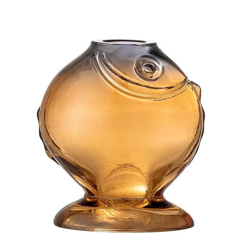 Vaas glas geel Varga 15cm