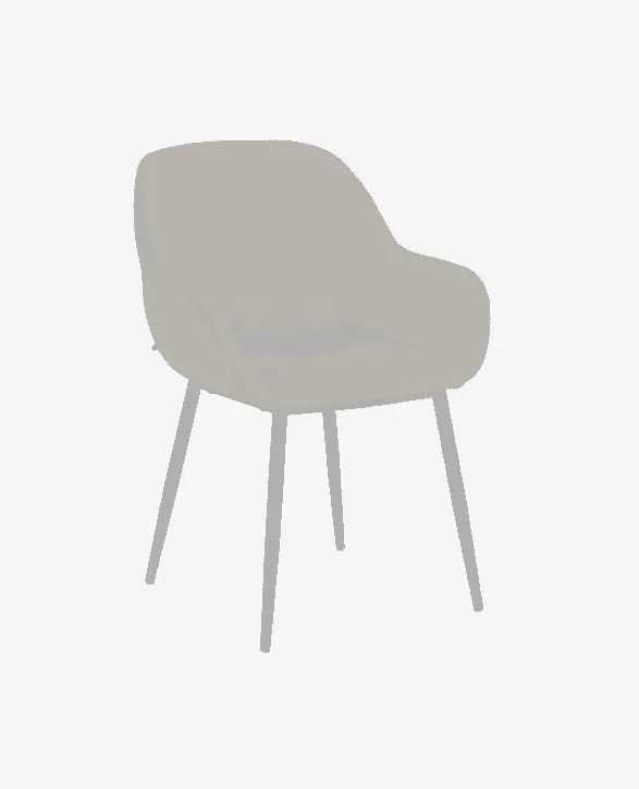 Sedia K in velluto a coste grigio chiaro