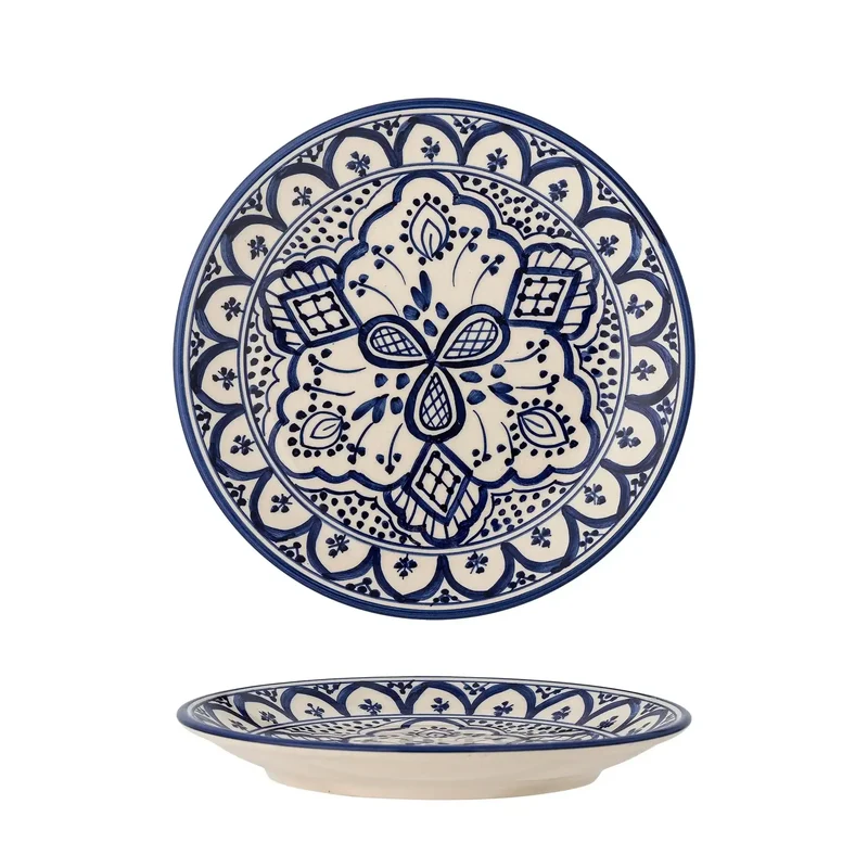 Bord aardewerk blauw Karlie 19cm