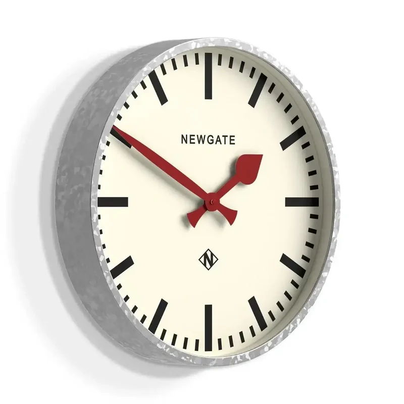 Universal railway wandklok zilver 43cm