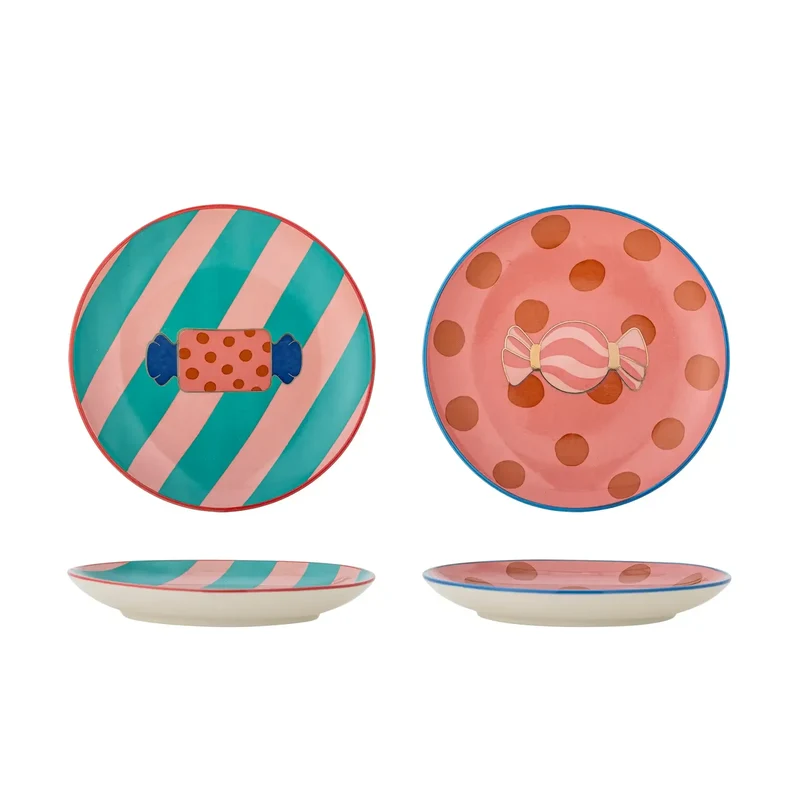 Bord aardewerk roze Caramella 16cm - set van 2
