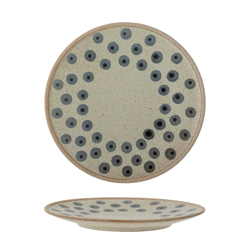 Bord aardewerk blauw Tinni 21cm