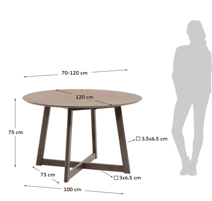 Tavolo allungabile rotondo MARY 70 (120) x 75 cm finitura frassino
