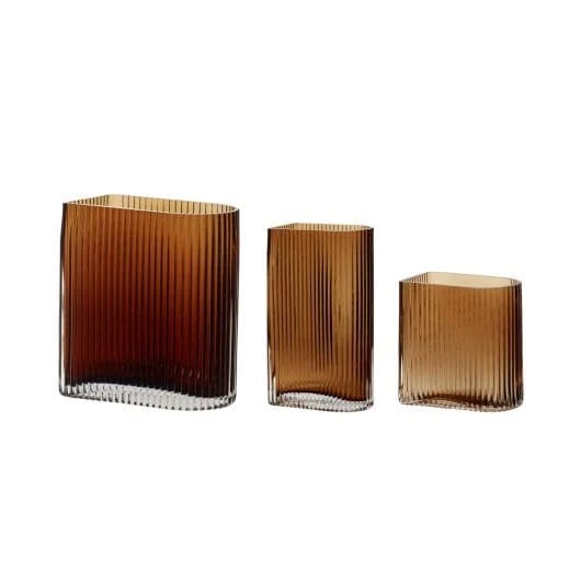 Set 3 vasi ELEMENTS in vetro marrone by Hübsch