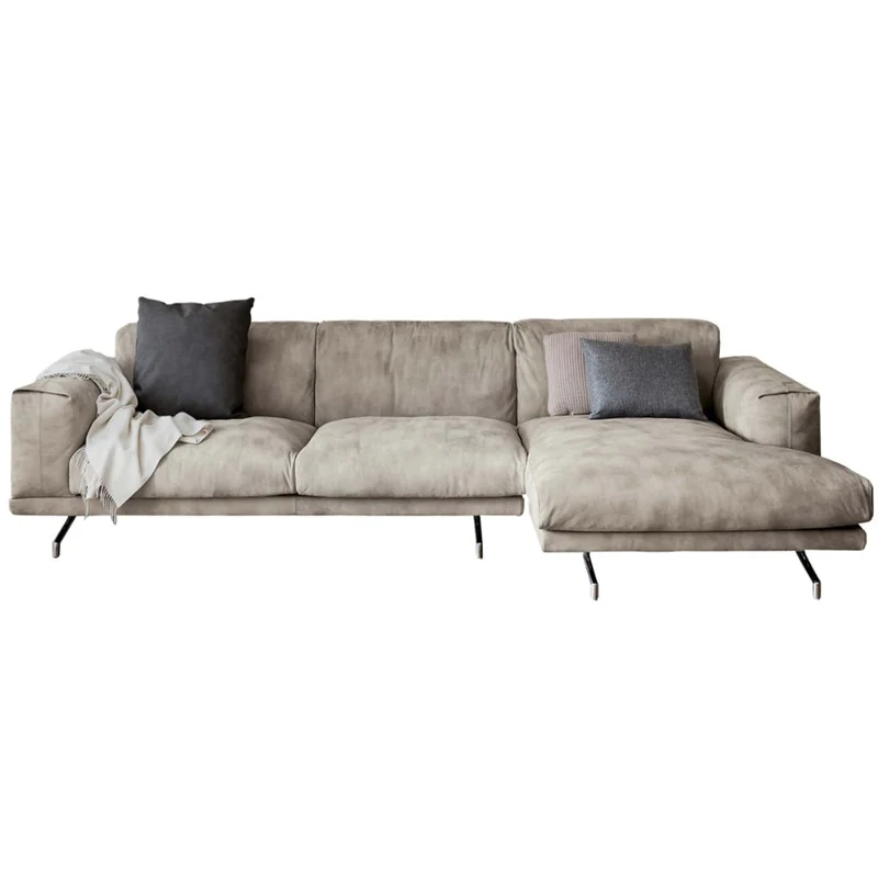 Divano POLDO con chaise longue sfoderabile in tessuto by Dall’Agnese