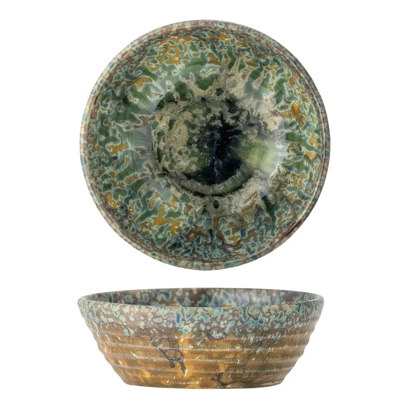 Schaal aardewerk groen Milani 14cm