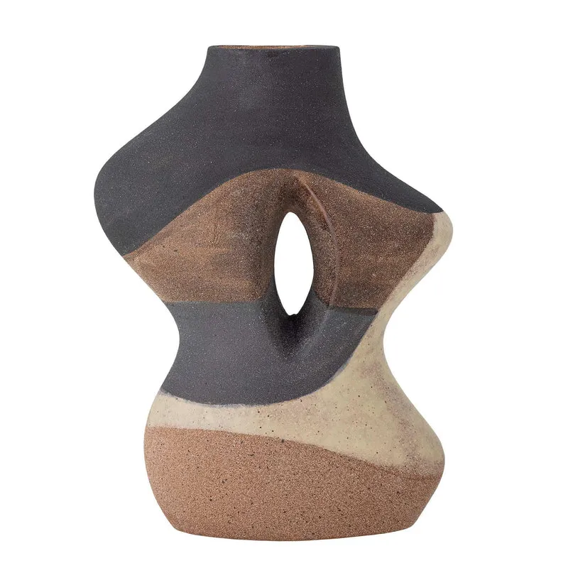 Vaas aardewerk bruin Vica 27cm