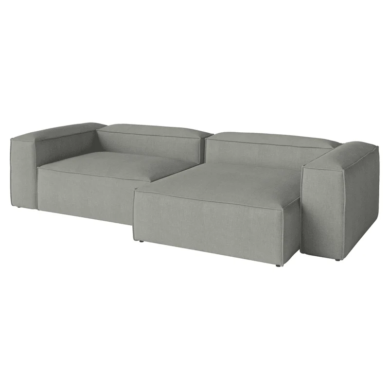 Divano COSIMA 2 Unità con Chaise Longue Large e Cornernuit large- Grigio Chiaro Fawn
