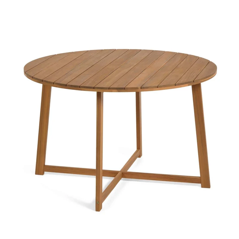 Tavolo da esterno rotondo DAFNE in legno massello di acacia Ø 120 cm