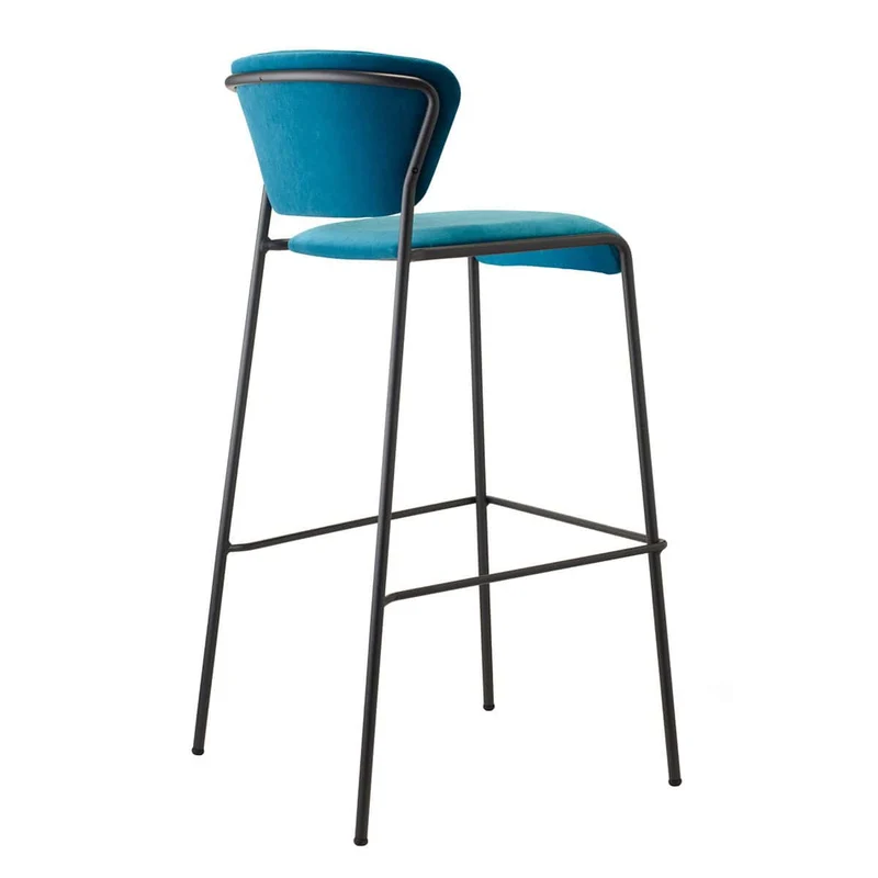 Sgabello LISA h.75 Gambe Cromo/ Verniciato Antracite / Ottone Satinato / Nichel Nero Lucido
