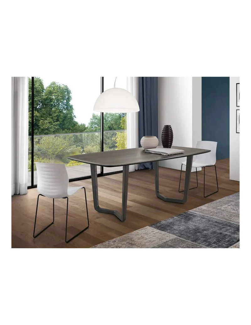 Tavolo VENTO in legno massello Frassino Grigio Cenere 200x100cm By Oliver B.