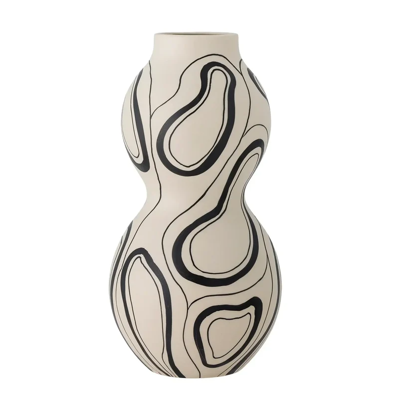 Vaas aardewerk zwart Nicola 34cm