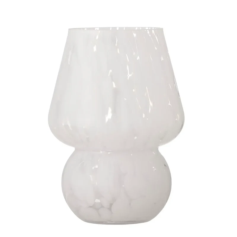 Vaas glas wit Halim 18cm