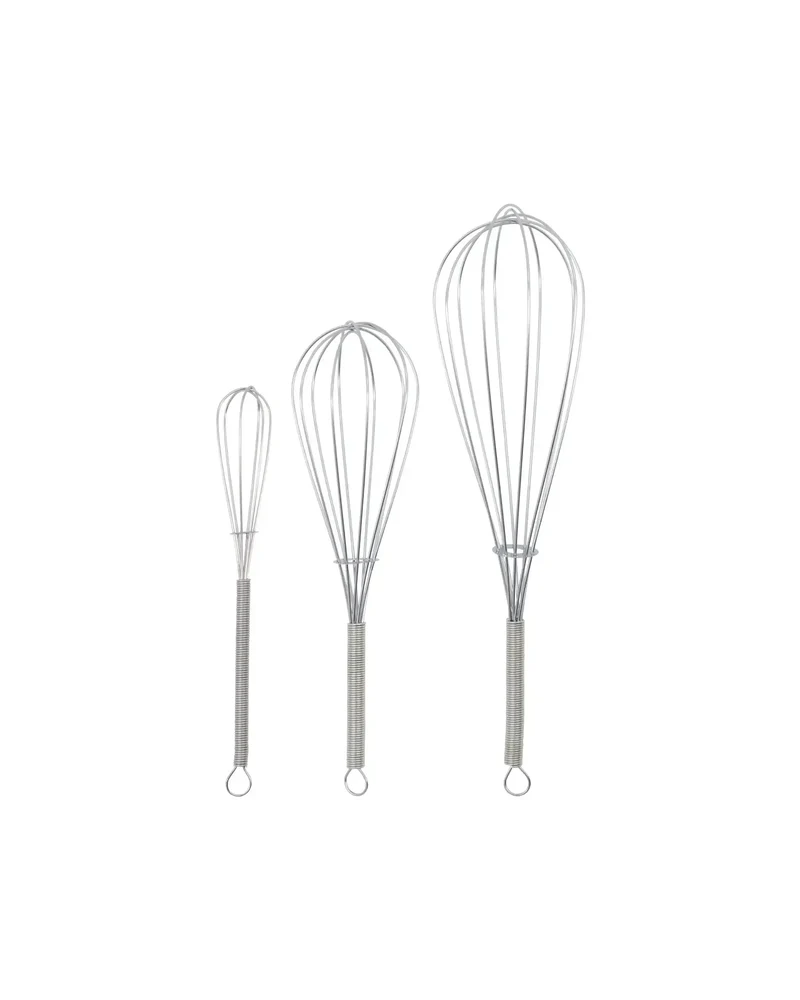 Whisk zilveren afwerking - set van 3