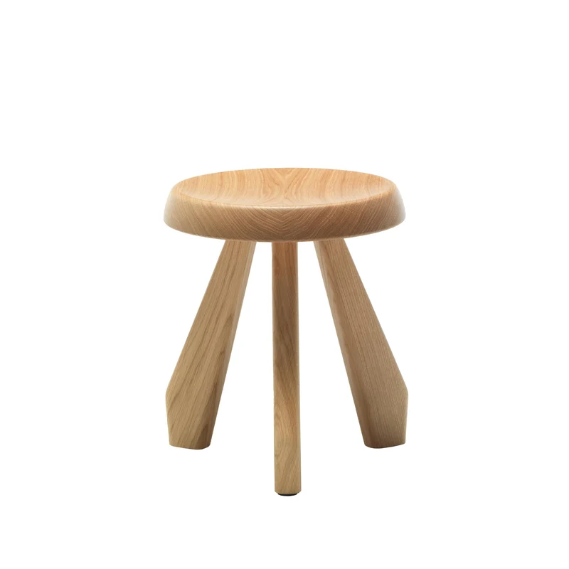 Wood Stool TABOURET MERIBEL, designed by Charlotte Perriand for Cassina