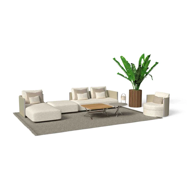 Outdoor Fabric Sectional Sofa with Chaise Longue GEORGE by Ludovica + Roberto Palomba for Talenti