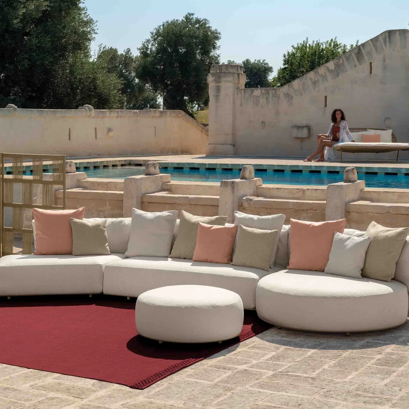 Outdoor Fabric Oblique Sofa SCACCO by Ludovica + Roberto Palomba for Talenti