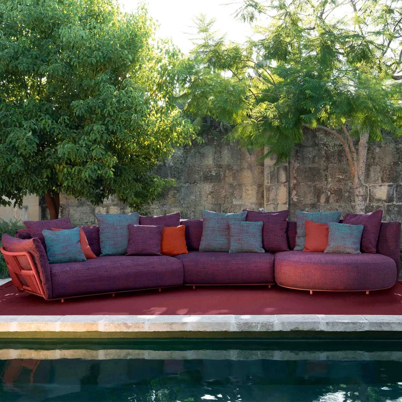 Outdoor Fabric Curved Sofa SCACCO by Ludovica + Roberto Palomba for Talenti