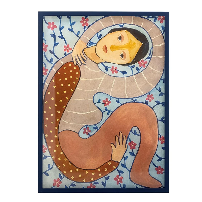 Floriesta Illustration mit Rahmen, Bunt, Tannenholz