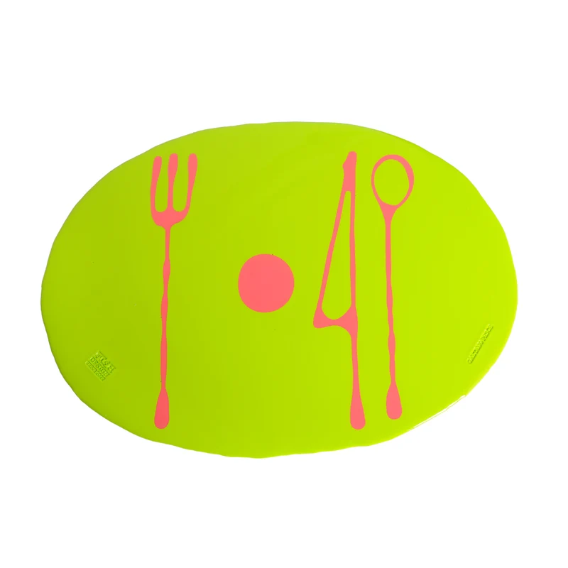 Placemat TABLE-MATES Matte Lime Set of Six by Gaetano Pesce for Fish Design