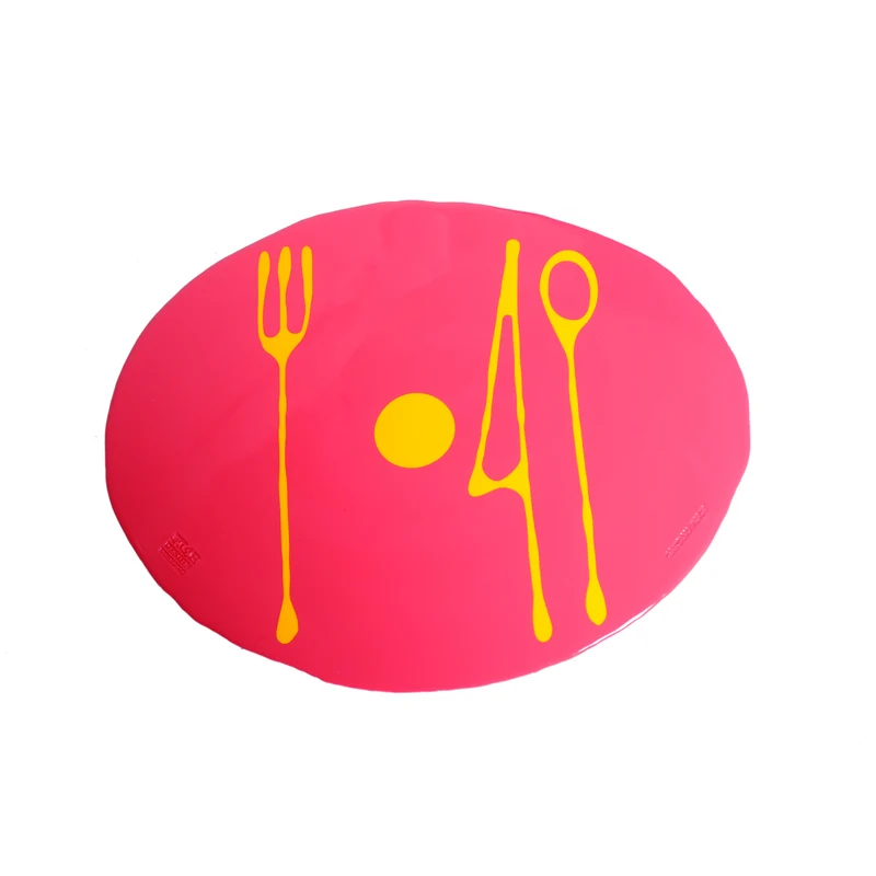 Placemat TABLE-MATES Matte Pink Set of Six by Gaetano Pesce for Fish Design