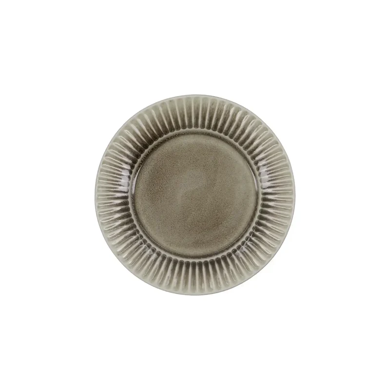 Lunchbord Pleat grijsbruin 22cm