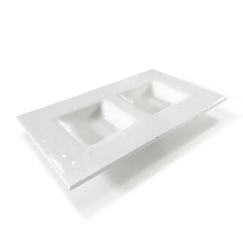 Murano Glass Divided Serving Platter TOTAL WHITE by D.i. Più Andretto Design