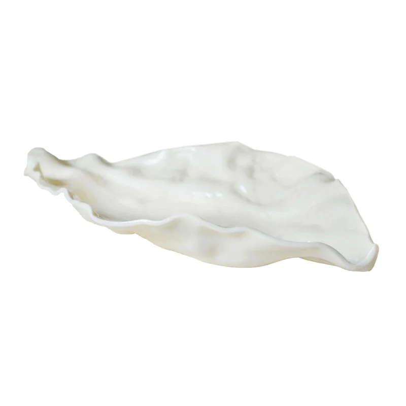 Murano Glass Centerpiece LEAF STROPICCIATO by D.i. Più Andretto Design