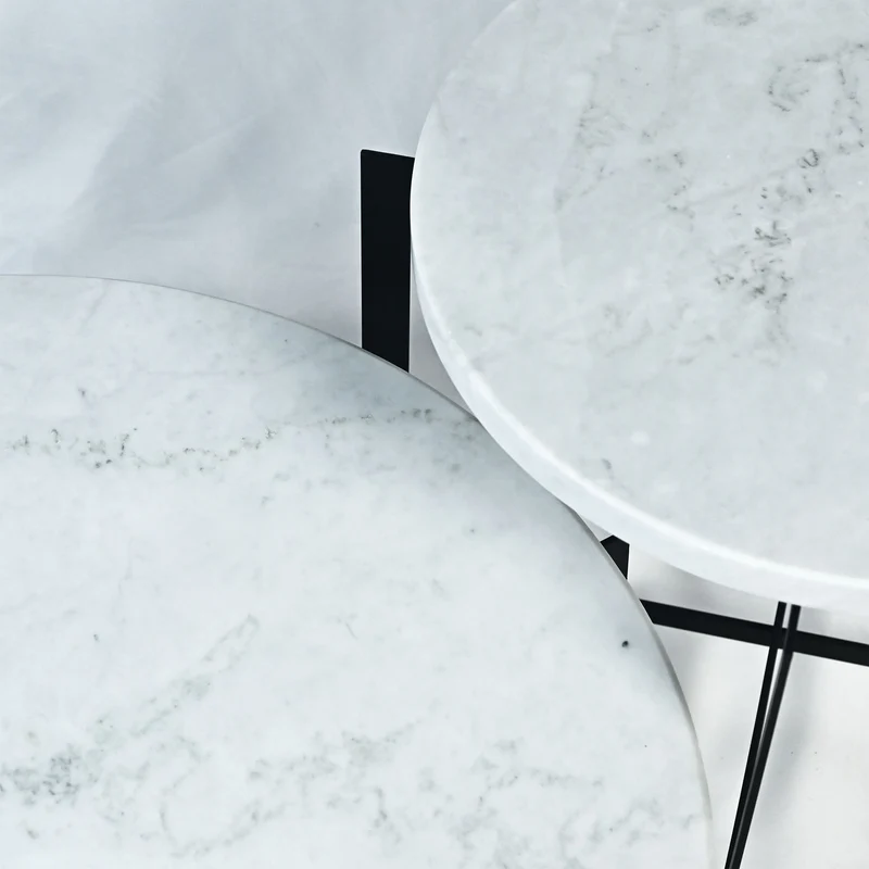 Carrara Marble Coffee Tables MOONS Set of Two by Nicola Di Froscia for DFdesignLab