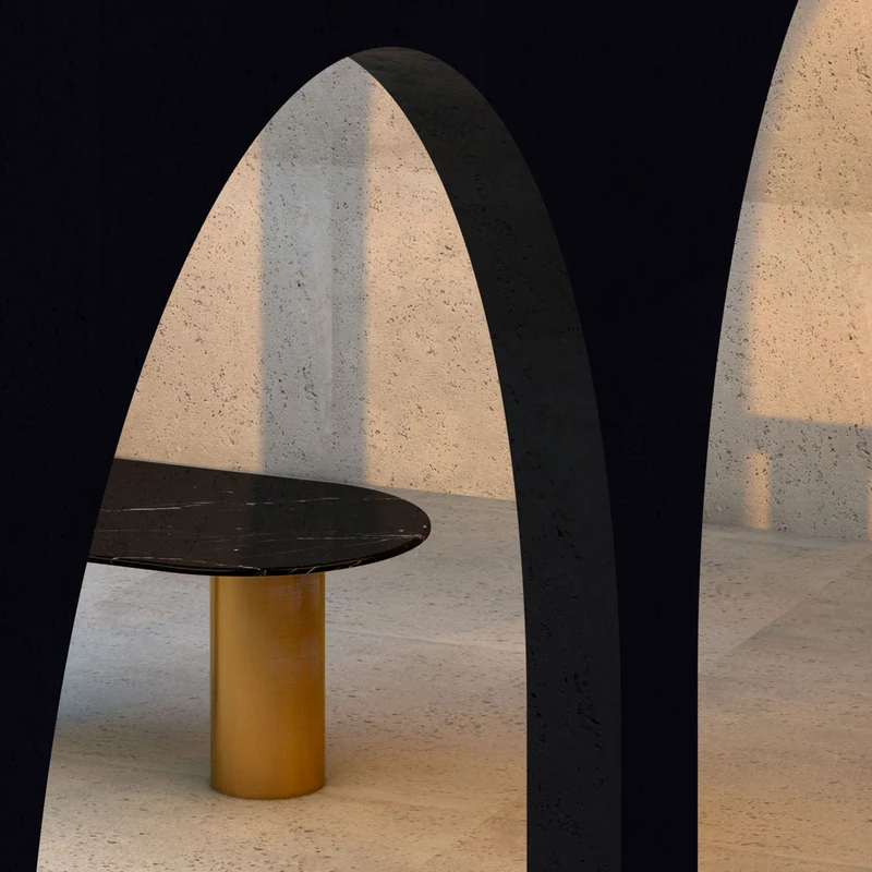 Marble Oval Dining Table ELLISSE NQ1 by Nicola Di Froscia for DFdesignLab