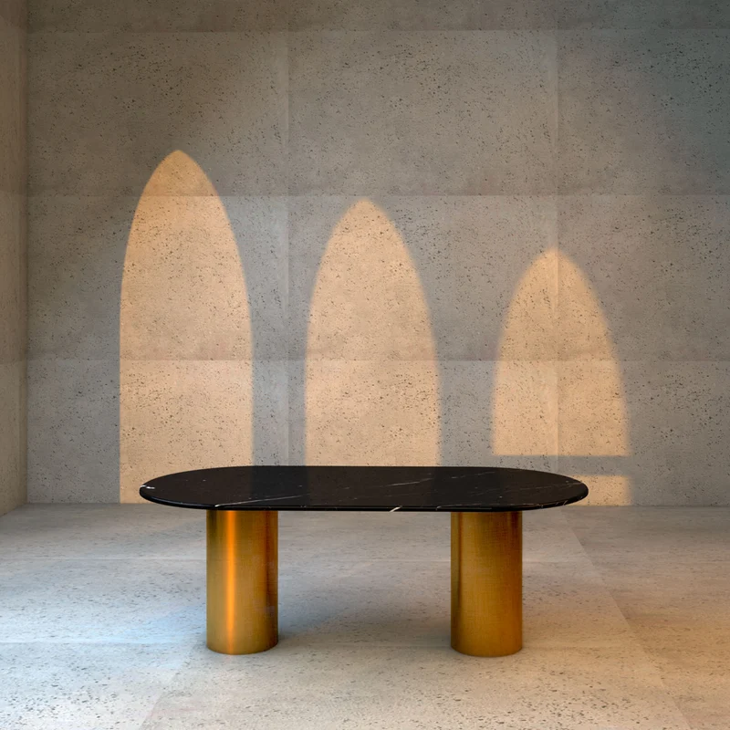 Marble Oval Dining Table ELLISSE NQ1 by Nicola Di Froscia for DFdesignLab