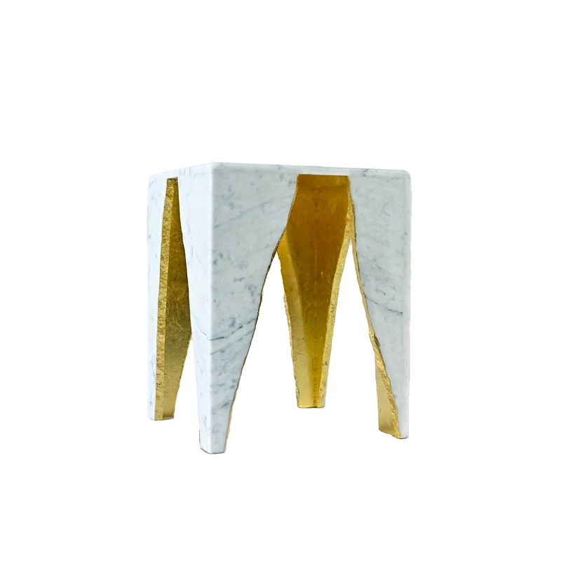 Carrara Marble Side Table RAW EDGE by Nicola Di Froscia for DFdesignLab