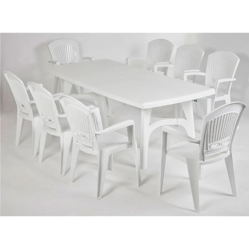 President Tris 9 Pieces Extendable Outdoor Resin Dining Set by Scab Design