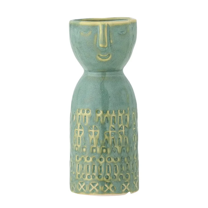 Vaas aardewerk groen Embla 14cm