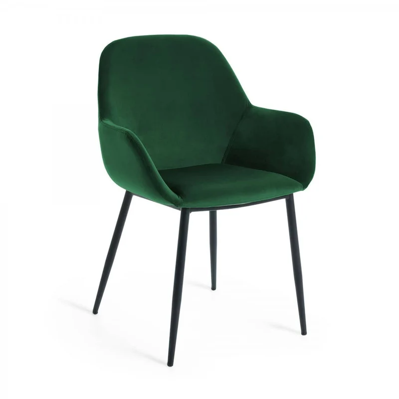Sedia K in velluto verde
